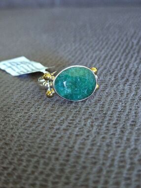 Shivam Faceted Emerald💚 Colored Beryl Statement Ring💍 - NWT